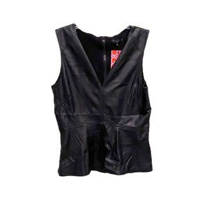 Women's Sanctuary Black Vest size M  leather look NWT